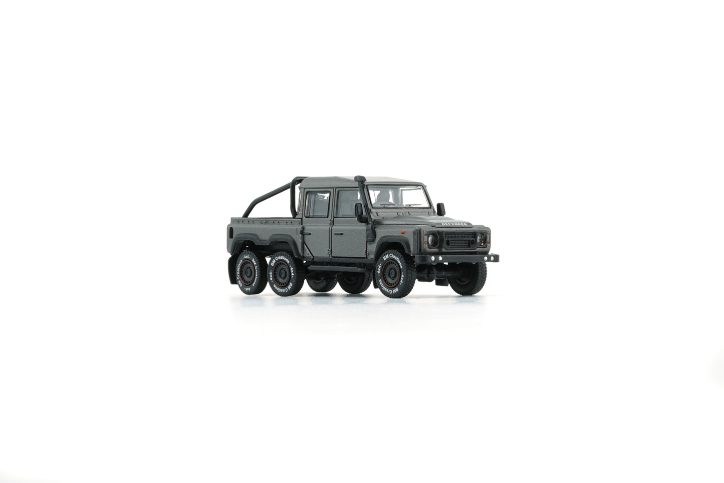 1/64 Land Rover 2016 Defender 110 Pick Up -6x6 Acc Pack - Dark Grey Silver (RHD) - BM Creations