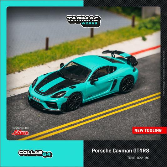 1:64 PORSCHE CAYMAN GT4RS MINT GREEN (NEW TOOLING) - T64S-022-MG