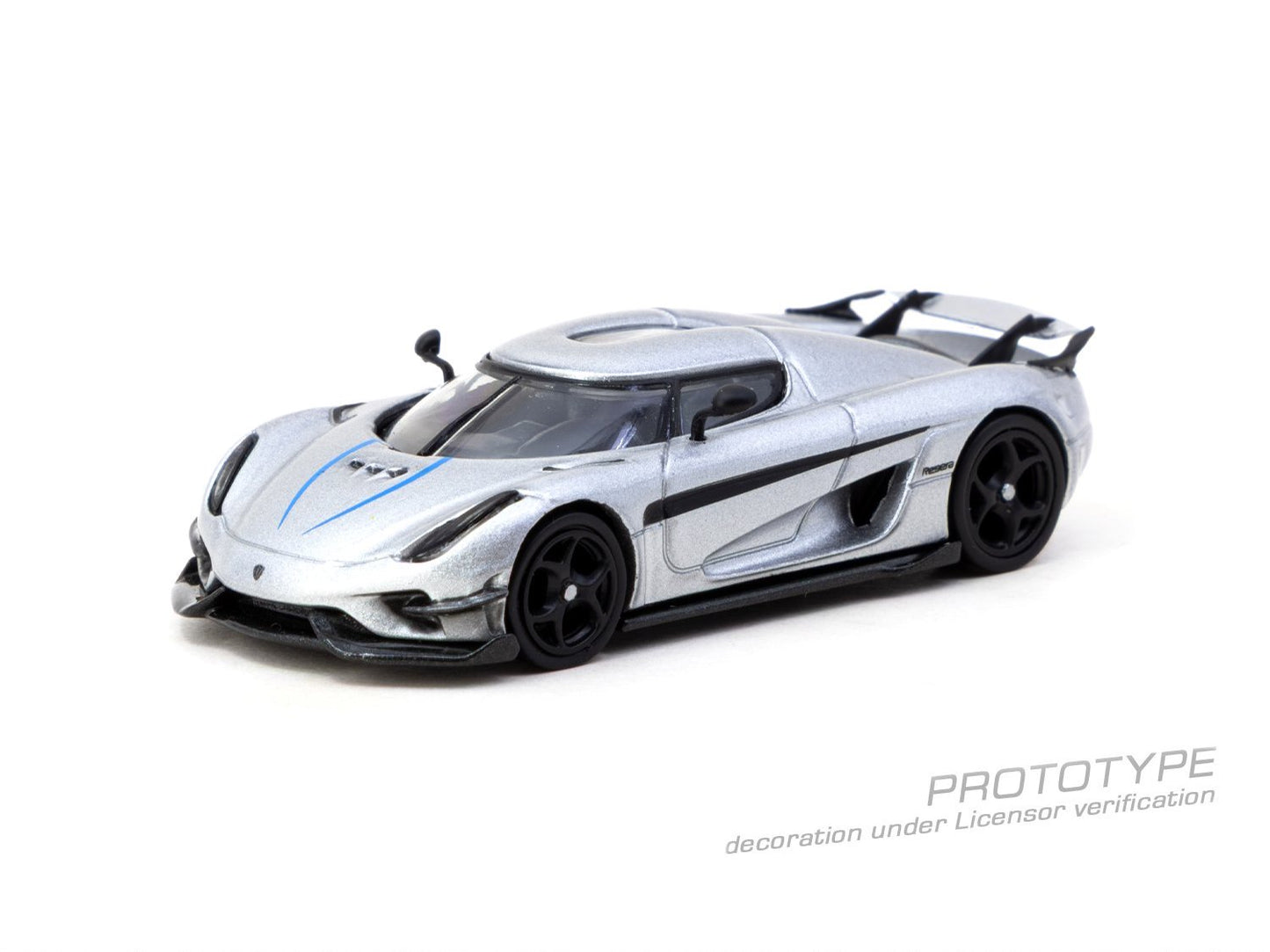 1/64 - Koenigsegg Regera  Silver Metallic / Blue Accents - TARMAC - T64G-TL017-SL