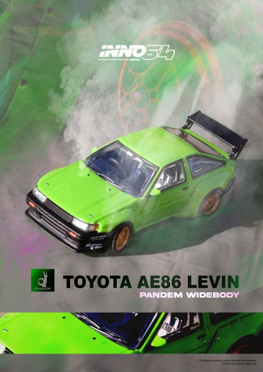 1/64 TOYOTA AE86 Levin "PANDEM ROCKET BUNNY" Green  - Inno64 - IN64-AE86PL-GRN