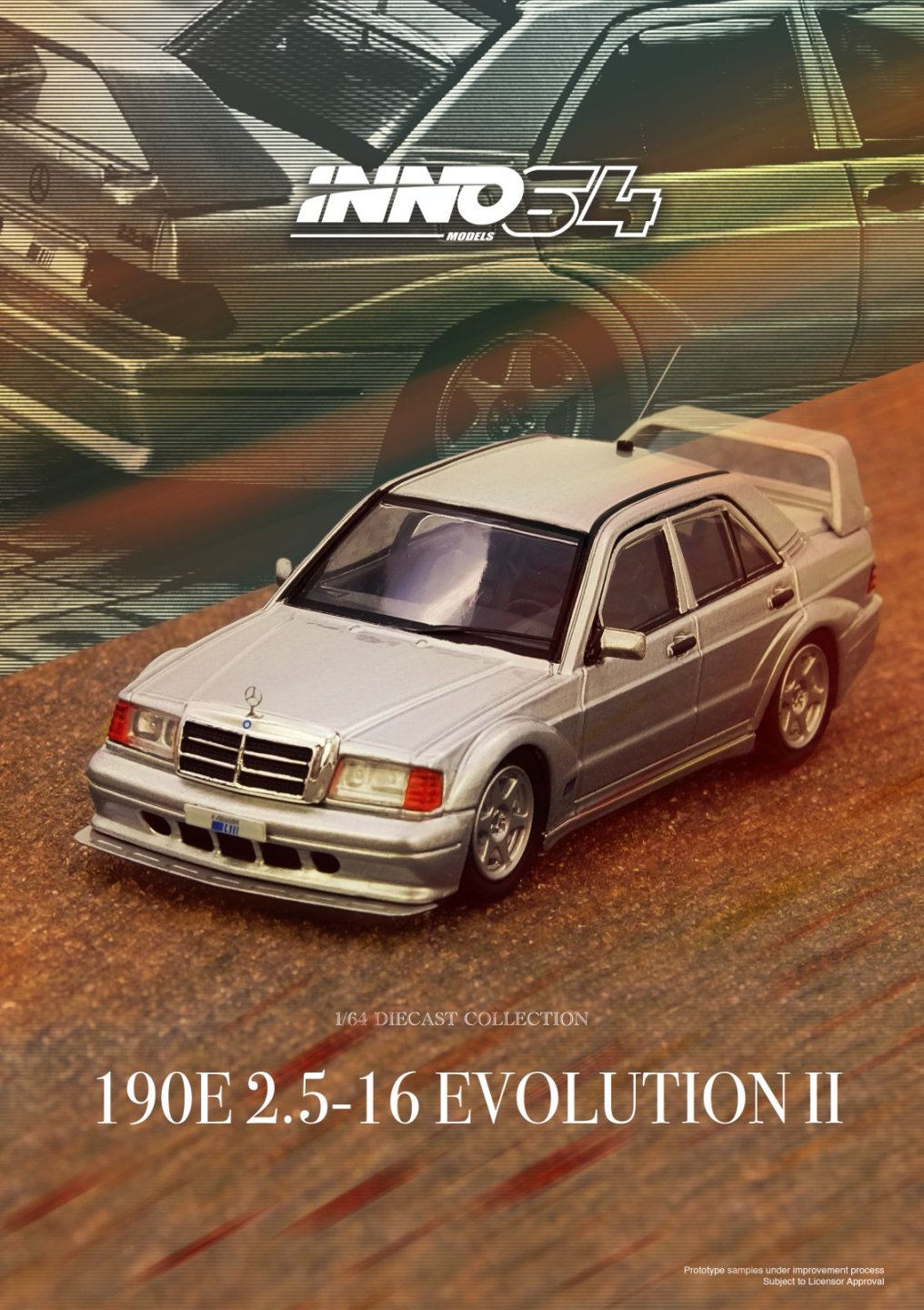 1/64 MERCEDES BENZ 190E Silver - Inno64 - IN64-190E-SIL