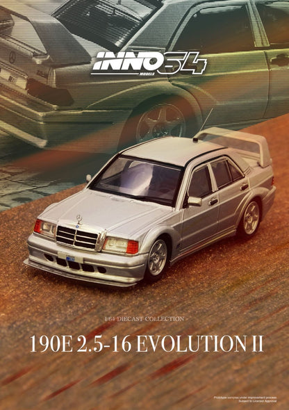 1/64 MERCEDES BENZ 190E Silver - Inno64 - IN64-190E-SIL
