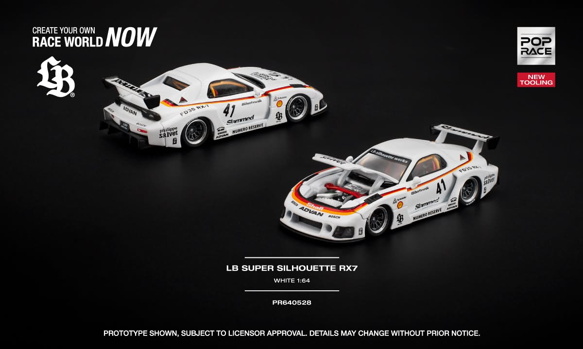 1/64 Mazda LB Super Silouette RX7 FD3S White - Poprace - PR640528