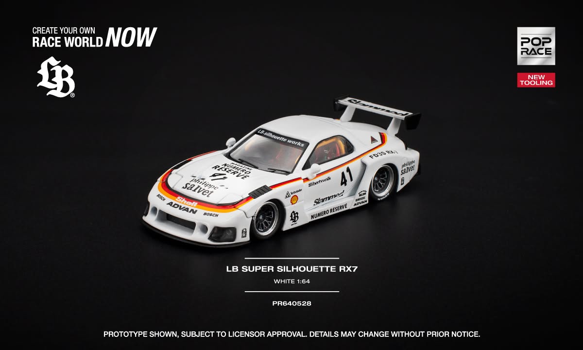 1/64 Mazda LB Super Silouette RX7 FD3S White - Poprace - PR640528