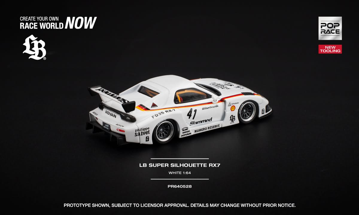 1/64 Mazda LB Super Silouette RX7 FD3S White - Poprace - PR640528