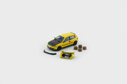 1/64 HONDA EG6 - Yellow Carbon Bonnet (HONG KONG TOYKO AUTO SALON 2025) - BM64B0483