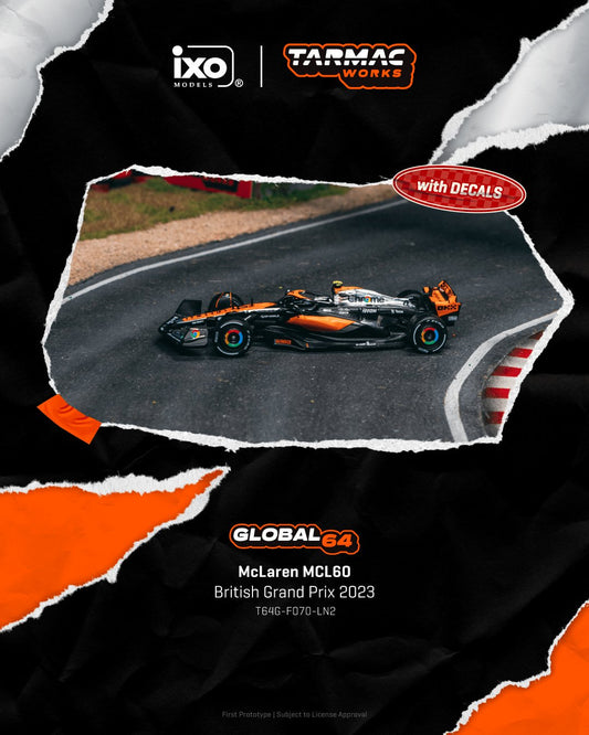 1/64 - McLaren MCL60 British Grand Prix 2023  Lando Norris - TARMAC - T64G-TL053-GY