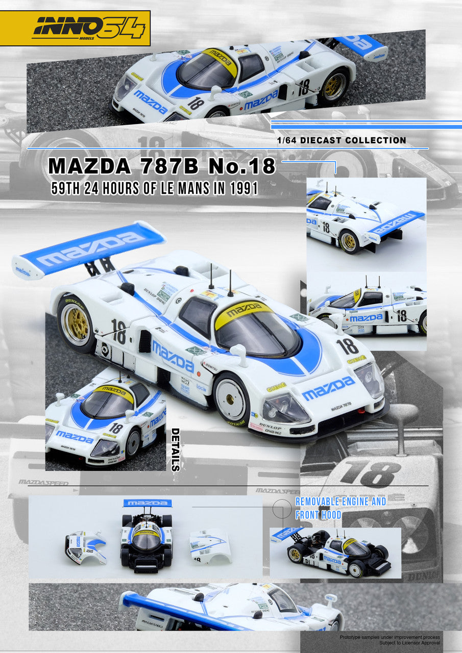 1/64  MAZDA 787B No.18 59th 24 Hours Le Mans 1991  - Inno64 Models - IN64-787B-18LM91
