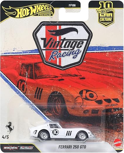 1/64 Vintage Racing / #4 - Ferrari 250 GTO (Bianco) - Hot Wheels - hwmv976T