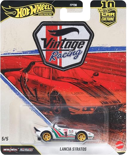 1/64 Vintage Racing / #5 - Lancia Stratos (White) - Hot Wheels - hwmv976T