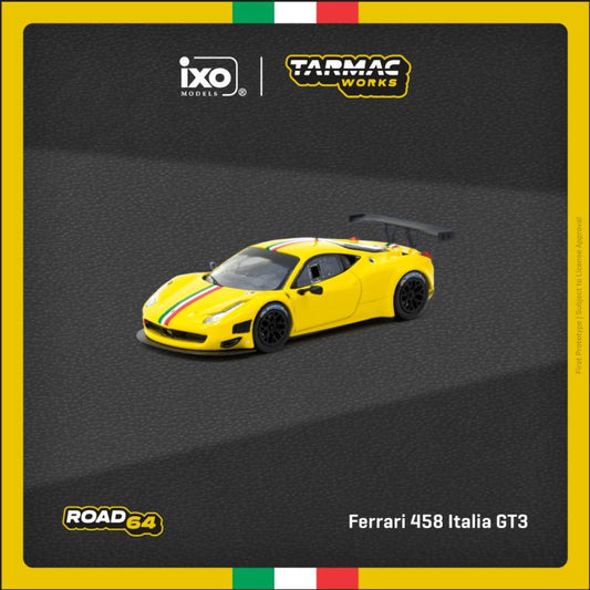 1/64 - Ferrari 458 Italia GT3 Yellow - Tarmac - T64R-073-YL