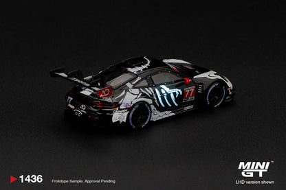 1/64 Porsche 911 GT3 R (992) #77 AO Racing "Skeleton Rexy" 2026 IMSA Petit Le Mans - Mini GT - MGT01436 ***Pre Order***