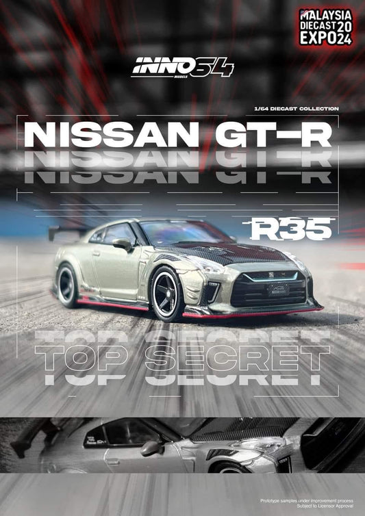 1/64 - Nissan Skyline GT-R (R35) *Top Secret*, grey/black - in64-R35TS-MDX24