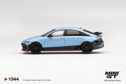 1/64 HYUNDAI IONIQ 6 N PERFORMANCE BLUE PEARL (LHD) (KOREAN EXCLUSIVE) - Mini GT - MGT01344-L