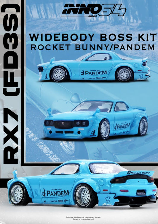 1/64 PANDEM ROCKET BUNNY RX7 (FD3S) Tiffany Blue - Inno64 - IN64-RX7FDP-TIFBLU