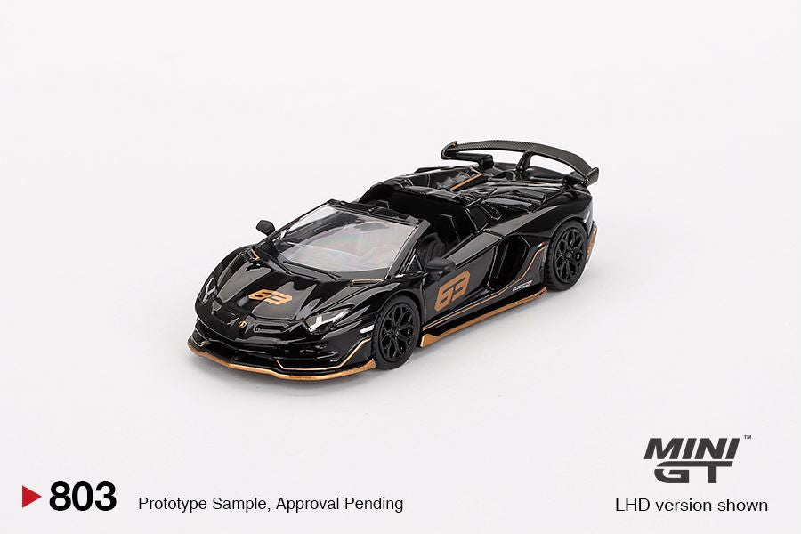 1/64 LAMBORGHINI AVENTADOR SVJ 63 ROADSTER NERO ALDEBARAN (RHD) - MGT00803-R