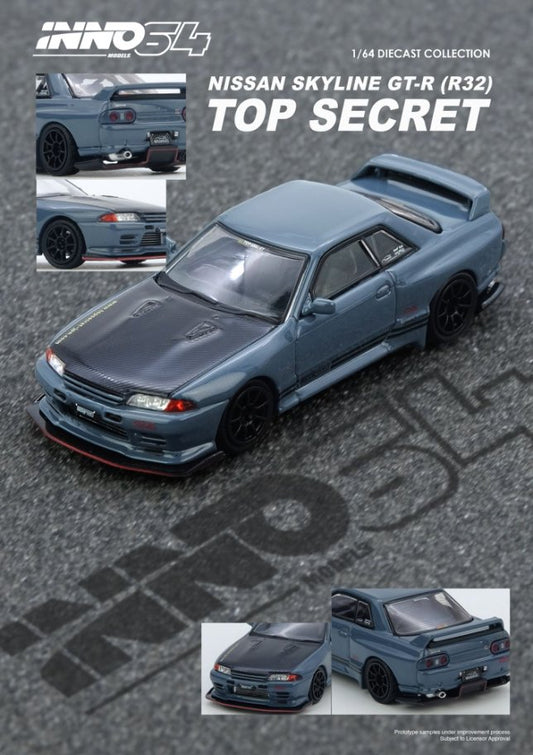 1/64 TOP SECRET R32 GT-R Stealth Grey  - Inno64 - IN64-R32TS-STGR