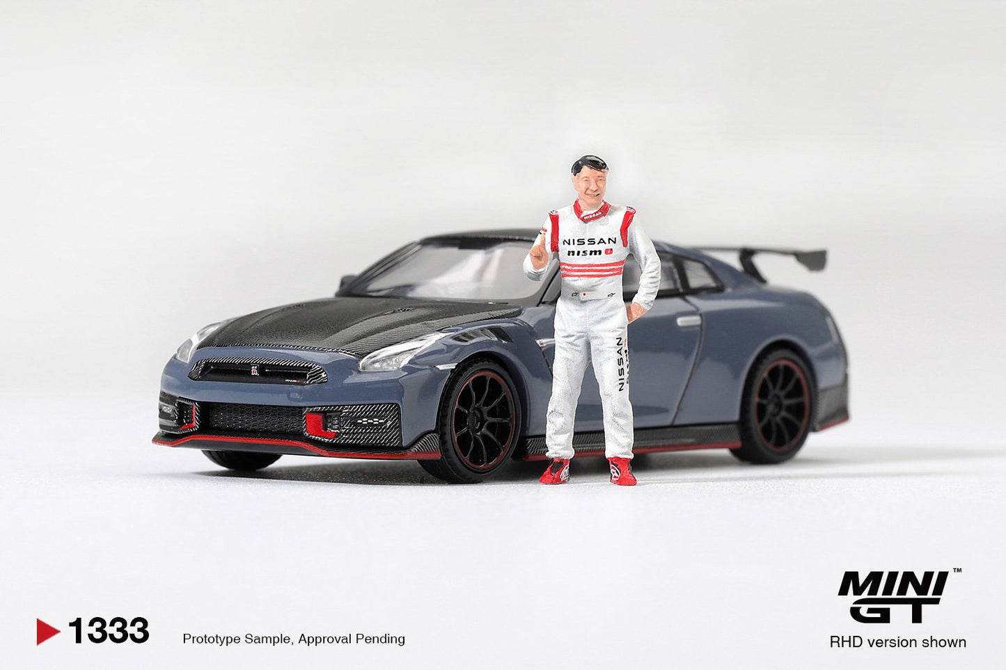 1/64 NISSAN GT-R NISMO 2024 TSUKUBA PRODUCTION CAR LAP RECORD W/MATSUDA FIGURE TSUGIO MATSUDA COLLECTION (RHD) - Mini GT - MGT01333
