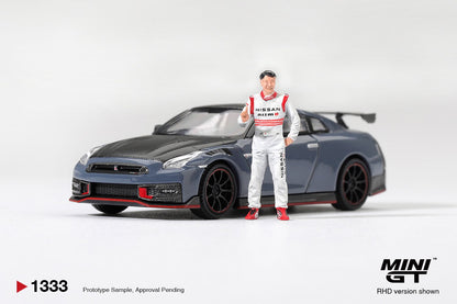 1/64 NISSAN GT-R NISMO 2024 TSUKUBA PRODUCTION CAR LAP RECORD W/MATSUDA FIGURE TSUGIO MATSUDA COLLECTION (RHD) - Mini GT - MGT01333