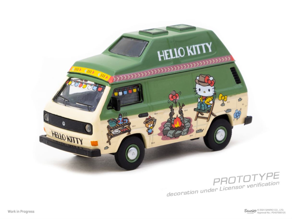 1/64 Volkswagen T3 Van *Hello Kitty Camping - Tarmac - TC-T64S-001-HK