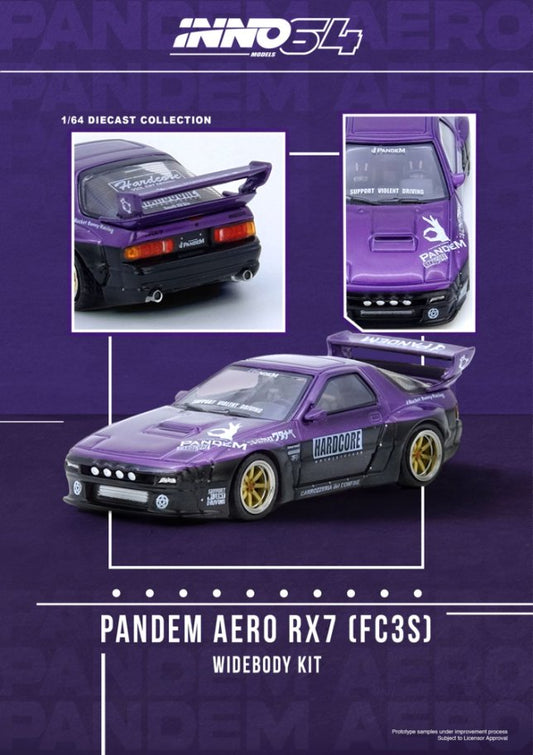 1/64 MAZDA RX7 (FC3S) "PANDEM ROCKET BUNNY" Purple - Inno64 - IN64-RX7FCP-PB