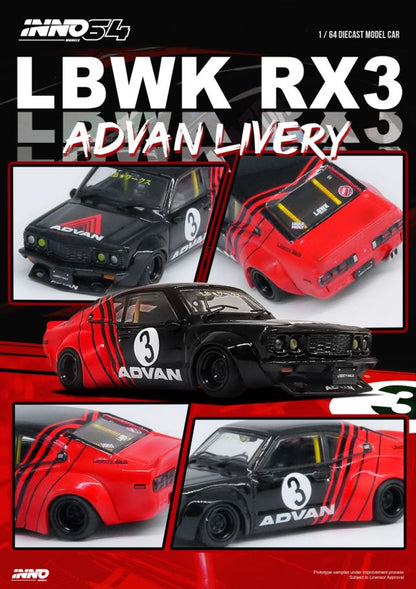 1/64 LBWK MAZDA RX3 SAVANNA  "ADVAN LIVERY" - IN64-LBWKRX3-02