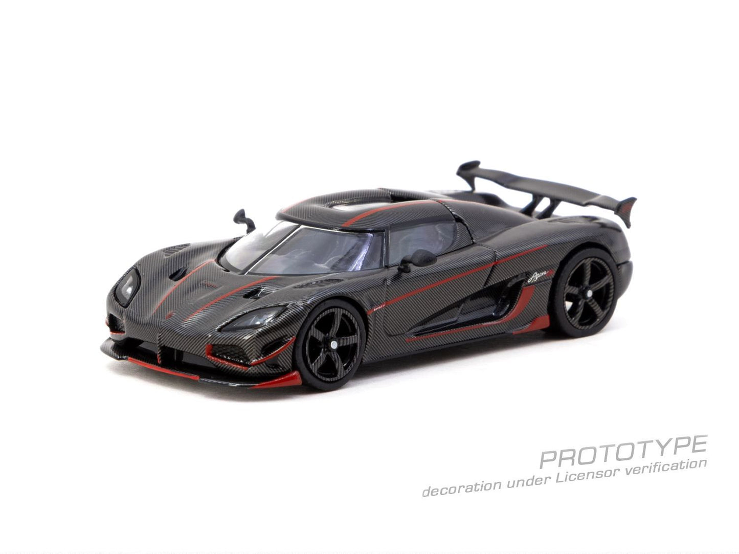 1/64 - Koenigsegg Agera RS  Black Carbon Fiber / Red Accents - TARMAC - T64G-TL005-BCF