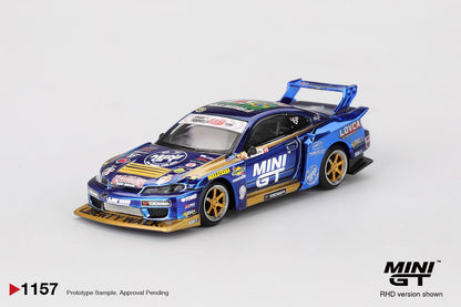 1/64 NISSAN LB-SUPER SILHOUETTE S15 SILVIA NO.555 TEAM MINI GT LIBERTY WALK 2025 FORMULA DRIFT (RHD)   - MiniGT -  MGT01157