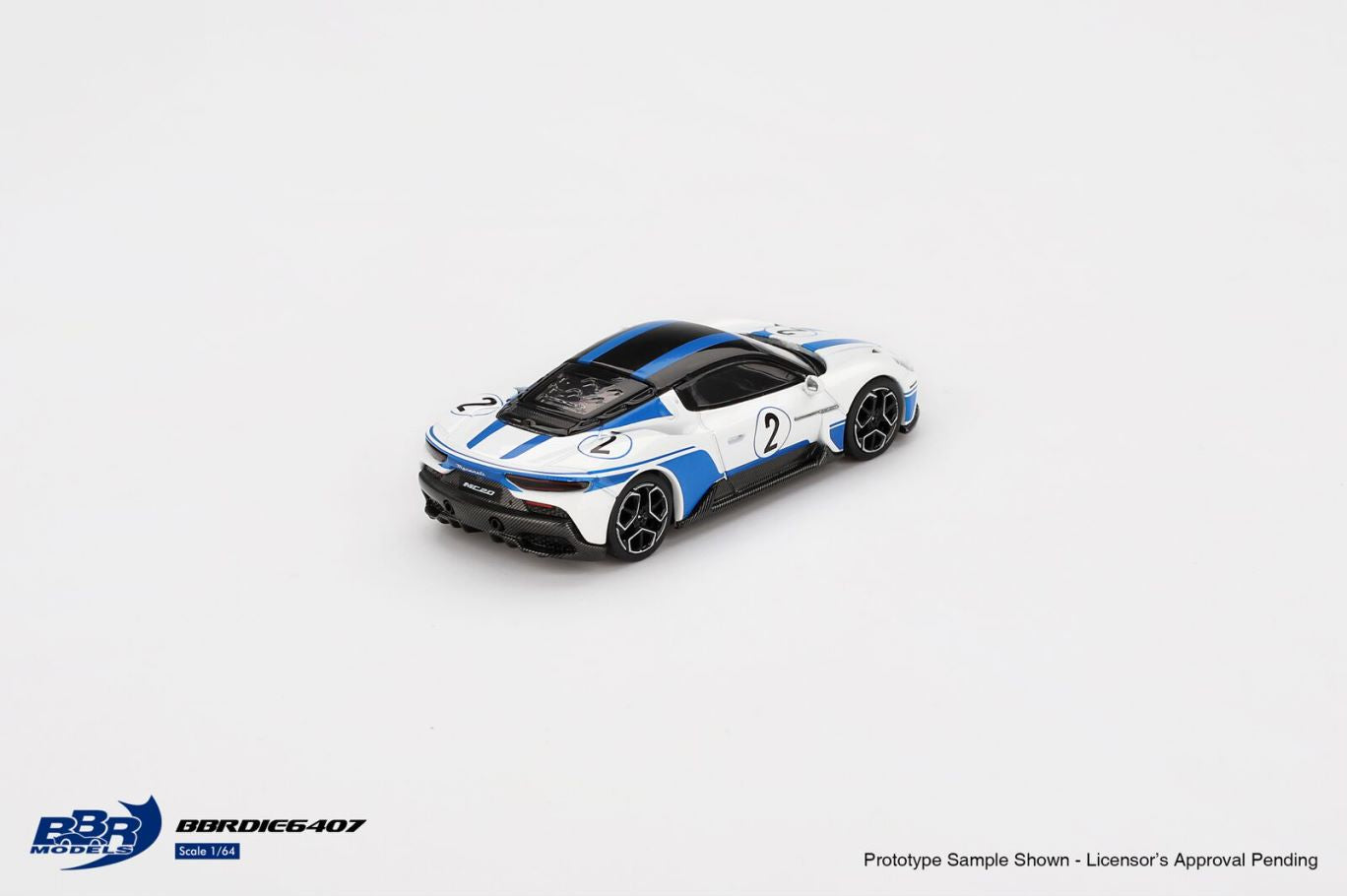 1/64 2024 Maserati MC20 #2 Performance Experience, white/blue - BBRDIE6407