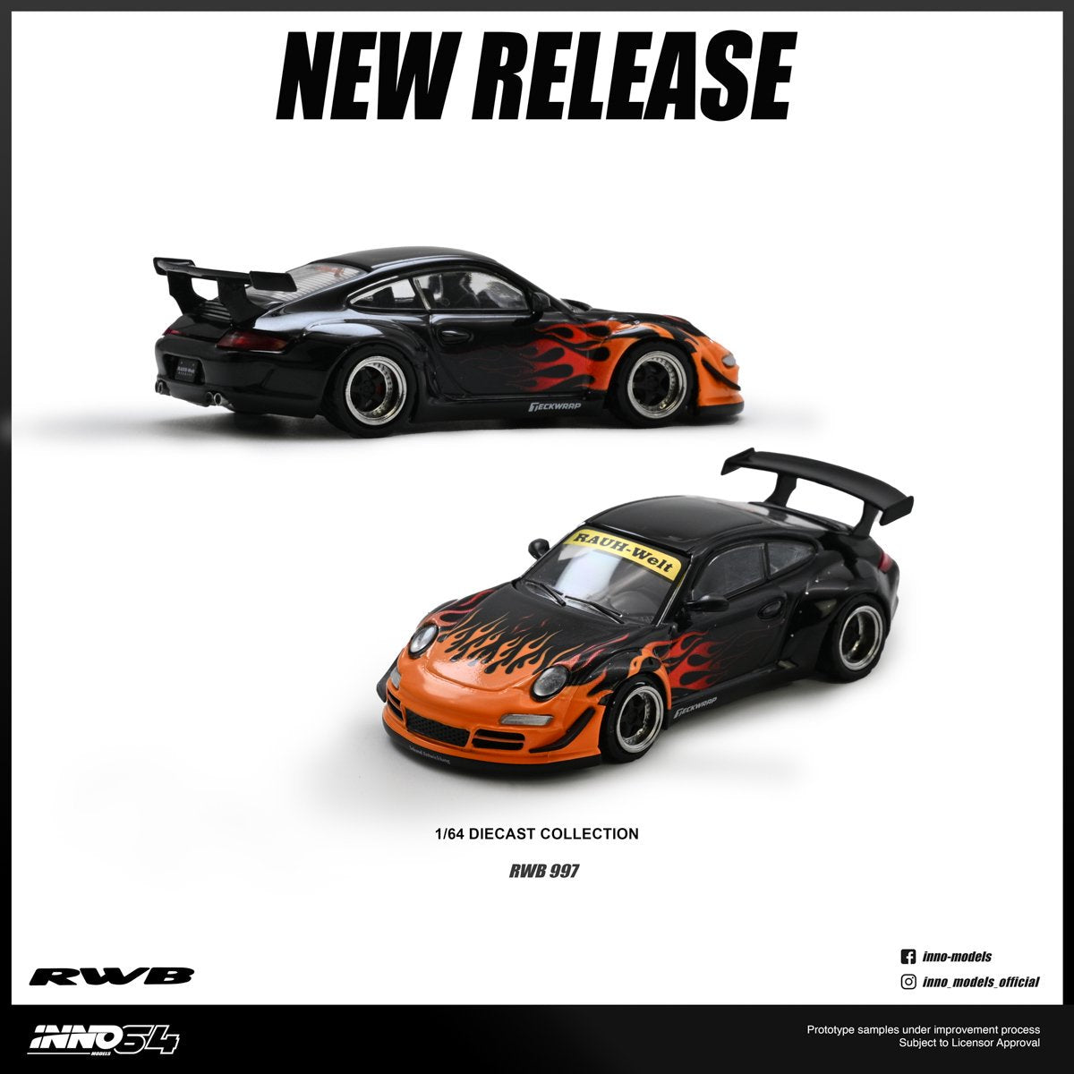 1/64 RWB 997 Orange Burning Flame - Inno64 - IN64-RWB997-OBF