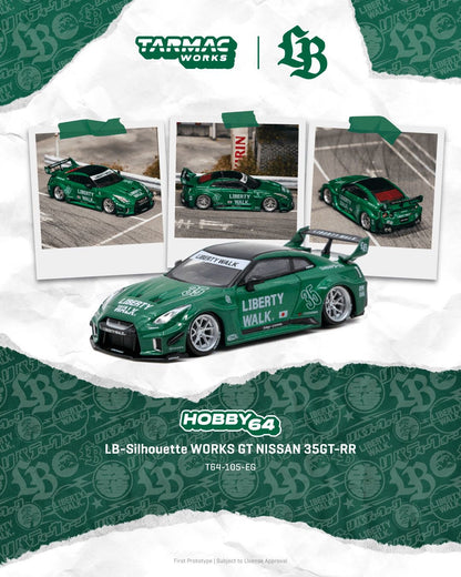 1/64 LB-Silhouette WORKS GT NISSAN 35GT-RR Emerald green - Tarmac Works - T64-105-EG