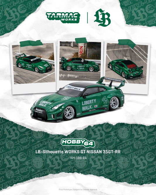 1/64 LB-Silhouette WORKS GT NISSAN 35GT-RR Emerald green - Tarmac Works - T64-105-EG