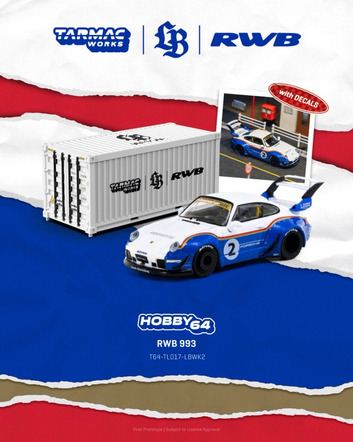1/64 RWB 993 Liberty Walk - Tarmac Models - T64-TL017-LBWK2