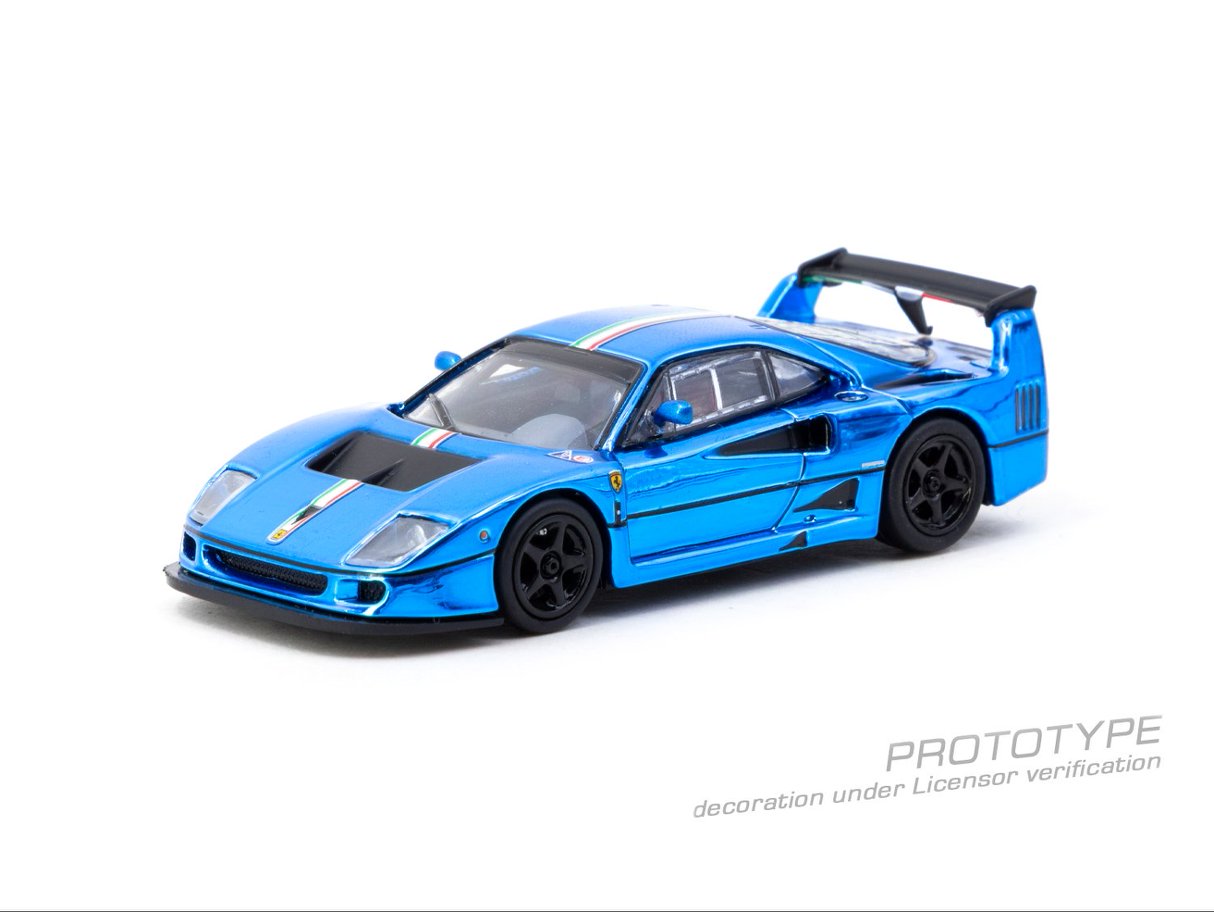 1/64 Ferrari F40 LM Chrome Blue - Tarmac Models - T64-075-BC