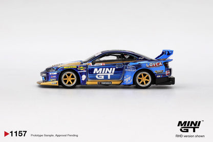 1/64 NISSAN LB-SUPER SILHOUETTE S15 SILVIA NO.555 TEAM MINI GT LIBERTY WALK 2025 FORMULA DRIFT (RHD)   - MiniGT -  MGT01157