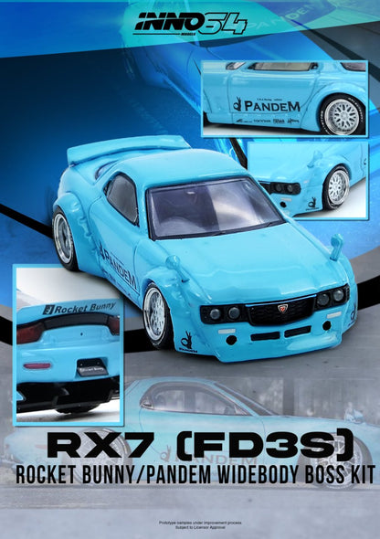 1/64 PANDEM ROCKET BUNNY RX7 (FD3S) Tiffany Blue - Inno64 - IN64-RX7FDP-TIFBLU