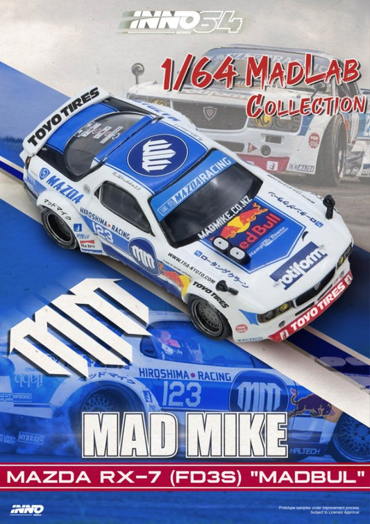 1/64 MAZDA RX7 (FD3S) "PANDEM ROCKET BUNNY" MADBUL MADLAB COLLECTION 001 - Inno64 - IN64-MADLAB01-MADBUL