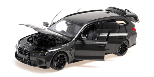1/18 - BMW M3 TOURING - 2024 - DRAVITGREY METALLIC W BLACK WHEELS AND BLACK INTERIOR - Minichamps - 110024011