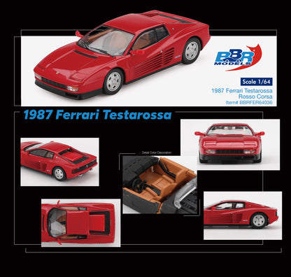 1:64 1987 Ferrari Testarossa Rosso Corsa - BBR Models - BBRFER64036