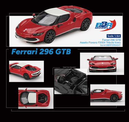 1:64 Ferrari 296 GTB Asseto Fiorano F2004 Tribute livery - BBR Models - BBRFER64041