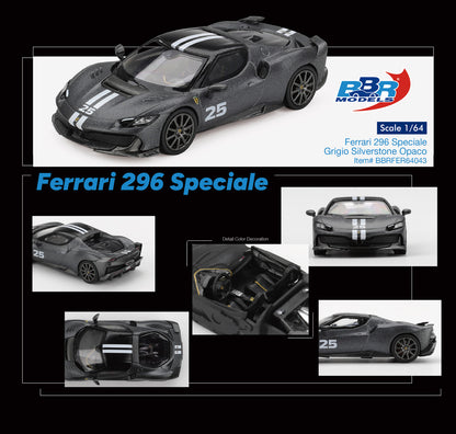 1:64 Ferrari 296 Speciale Grigio Silverstone Opaco - BBR Models - BBRFER64043
