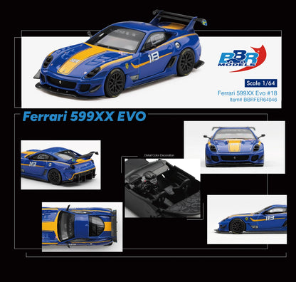 1/64 Ferrari 599XX Evo #18 - BBR Models - BBRFER64046 *** Pre Order ***