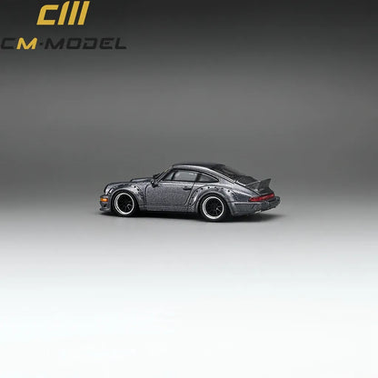 1/64 - PORSCHE - 911 964 RWB RAUH-WELT COUPE WITH RACING SET WHEELS AND WING 1987 - GREY - CM Models