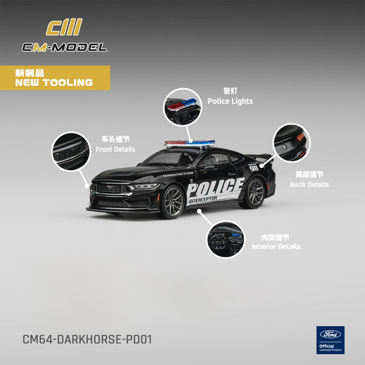 1/64 Mustang Dark Horse Police - CM Models - CM64-DarkHorse-PD01