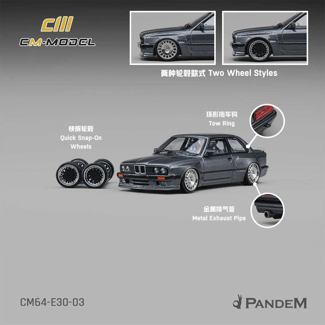 1/64 Pandem M3 E30 Metallic gunmetal gray M3E30 - CM Models - CM64-E30-03