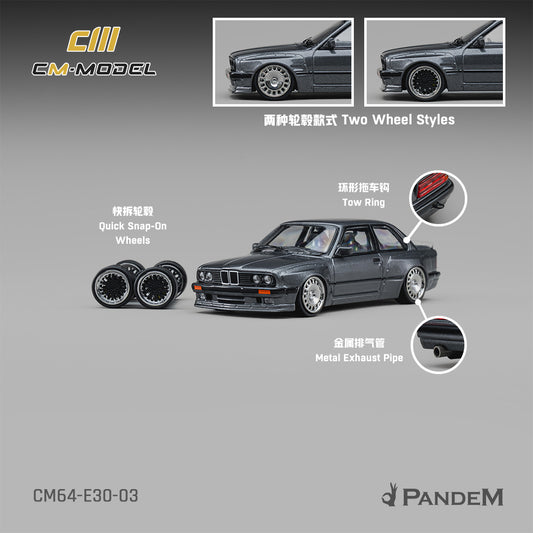 1/64 Pandem M3 E30 Metallic gunmetal gray M3E30 - CM Models - CM64-E30-03