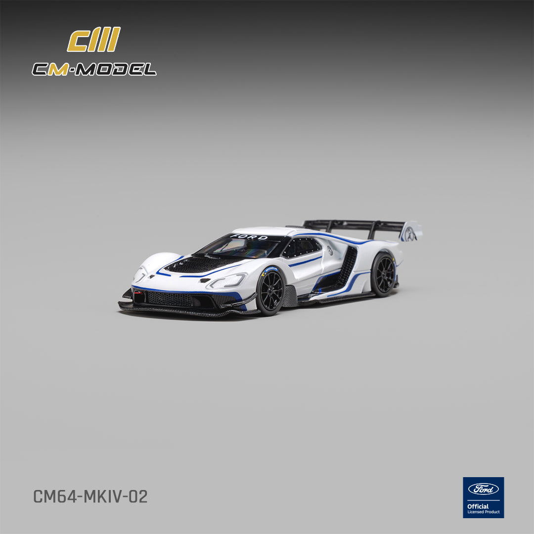 1/64 Ford GT Mk IV Frozen White & Sonic Blue Pearl J-1 - CM Models - CM64-MKIV-02