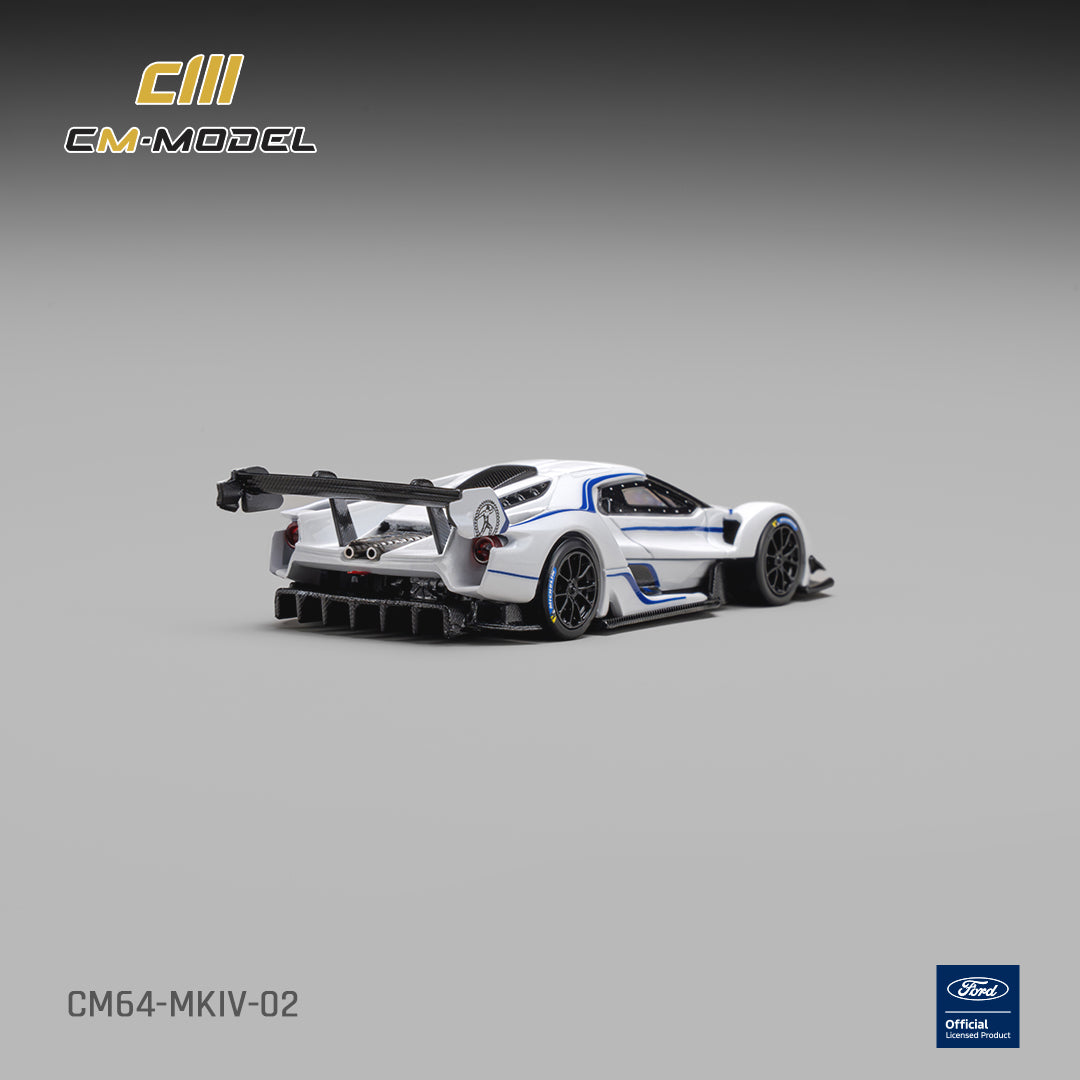 1/64 Ford GT Mk IV Frozen White & Sonic Blue Pearl J-1 - CM Models - CM64-MKIV-02