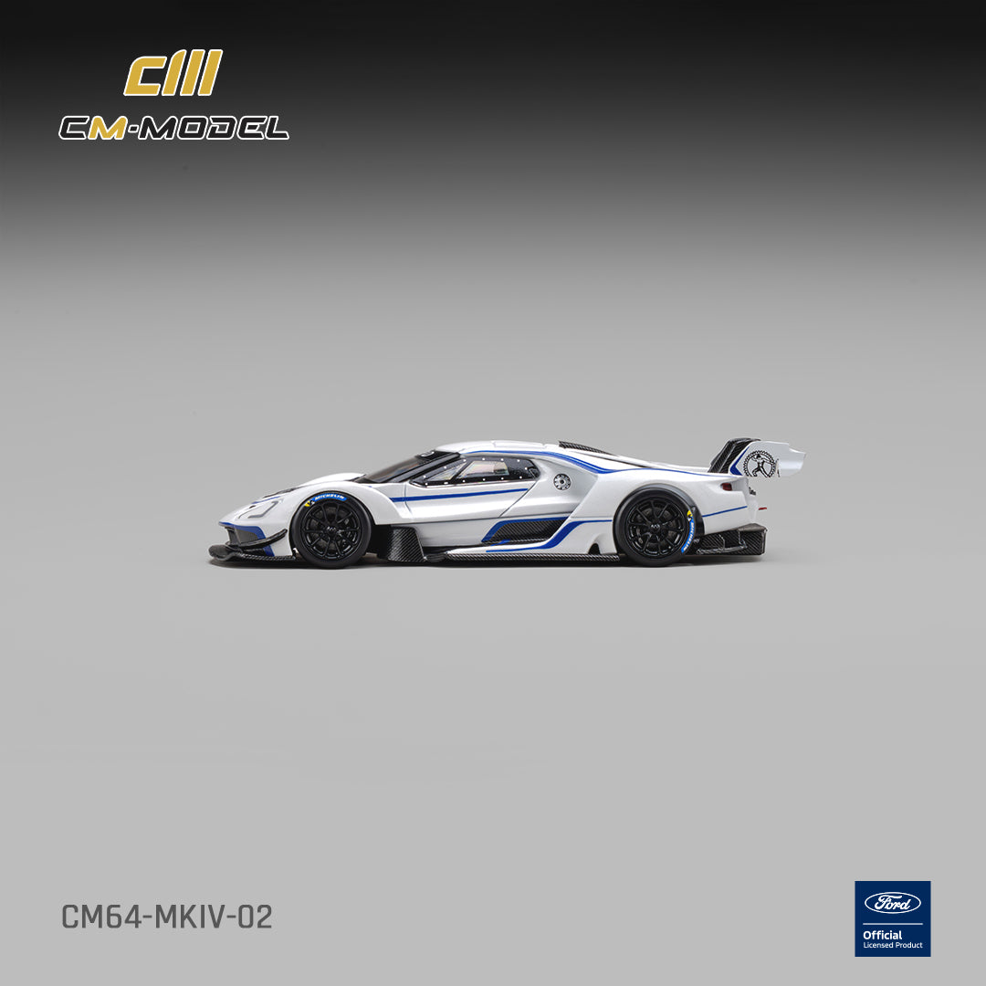 1/64 Ford GT Mk IV Frozen White & Sonic Blue Pearl J-1 - CM Models - CM64-MKIV-02