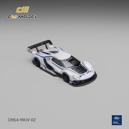 1/64 Ford GT Mk IV Frozen White & Sonic Blue Pearl J-1 - CM Models - CM64-MKIV-02